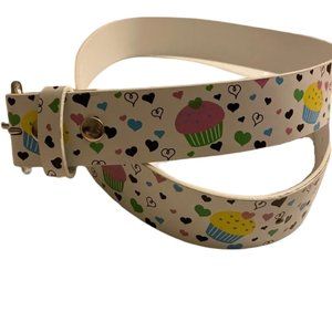 TILT Cupcake Heart Pattern Grunge Belt M